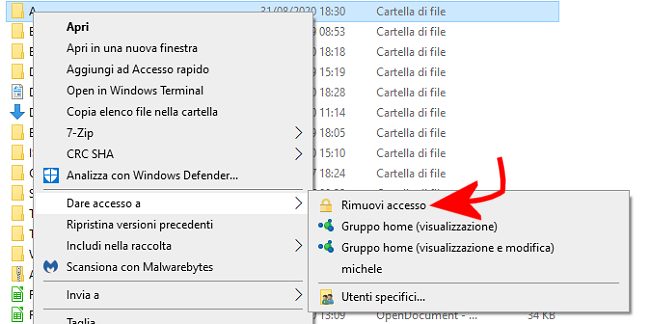 Come fare per non condividere più cartelle in rete con Windows