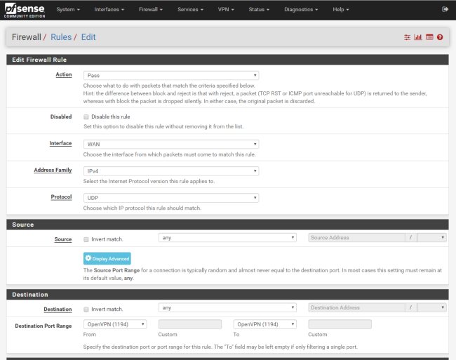 Configurare un server OpenVPN con pfSense