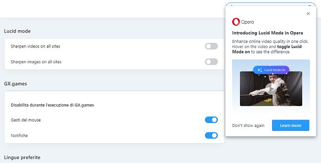 Opera Lucid Mode migliora la qualità dei vecchi video: cos'è e come funziona