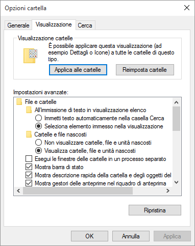 Opzioni cartella in Windows 10, cosa c'è di nuovo e di vecchio