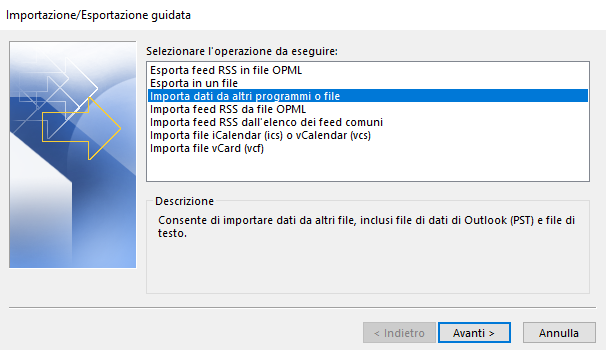 Outlook email al sicuro con l'esportazione su supporto USB