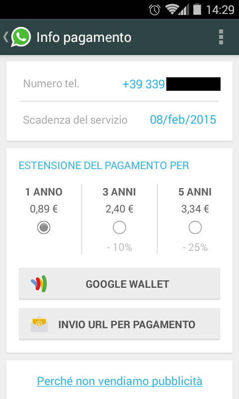 Come pagare WhatsApp e app Play senza carta di credito