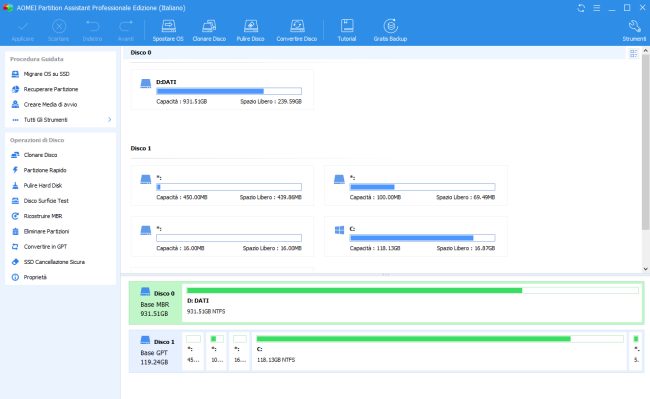 Effettuare backup di Windows e partizionare le unità gratis per un anno