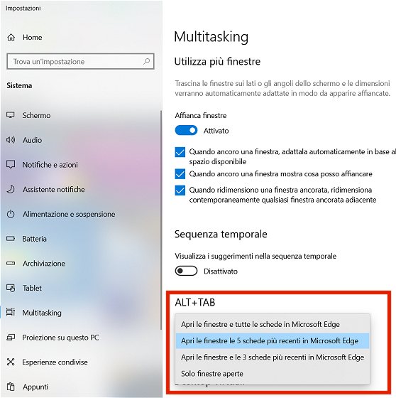 Come passare da una finestra all'altra con ALT+TAB e le altre scorciatoie