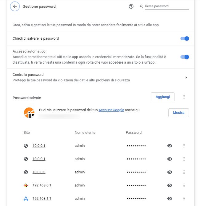 Password salvate Google: dove vengono memorizzate