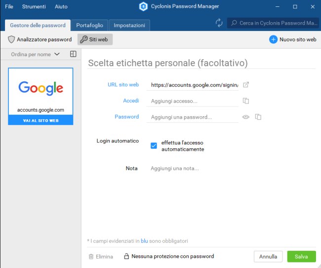 Cyclonis Password Manager, per gestire le proprie credenziali gratis e in sicurezza