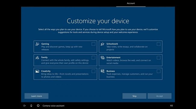 Windows 10 verrà adattato alle esigenze di ciascun utente