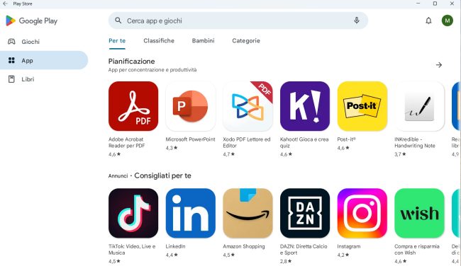 Guida per avere Google Play Store su Windows 11