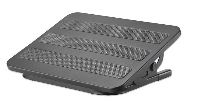 Postura corretta al PC con i nuovi accessori ergonomici Manhattan: poggiapiedi e supporti per monitor e notebook