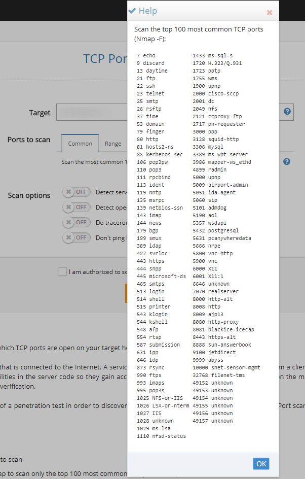 Pentest port scanner