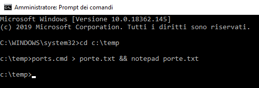Porte aperte sul PC locale con un semplice script PowerShell