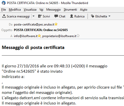 Posta certificata Aruba che in realtà è un virus
