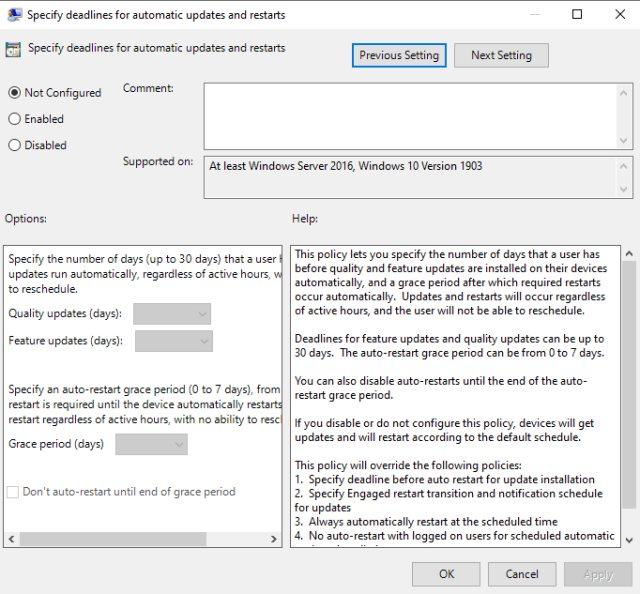 Posticipare tutti gli aggiornamenti di Windows 10 e i riavvii del sistema