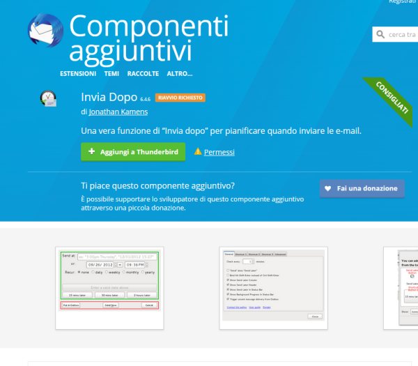 Programmare l'invio di un'email con Thunderbird