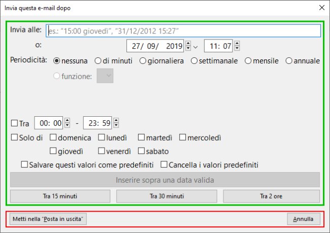 Programmare l'invio di un'email con Thunderbird