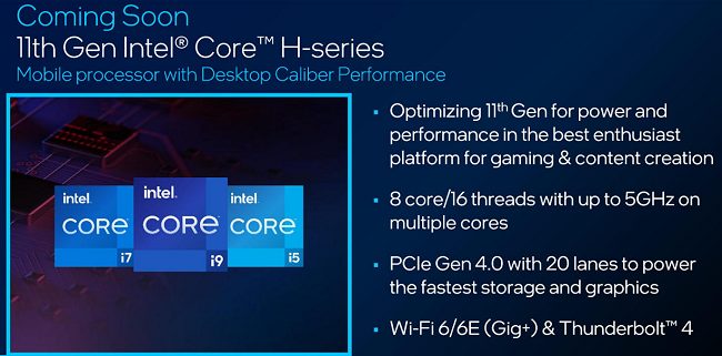 Intel Core i9-11980HK, processore Tiger Lake per i portatili di fascia più alta