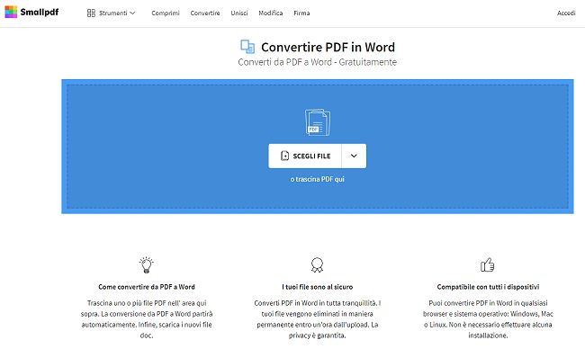 Programma per convertire PDF in Word gratis
