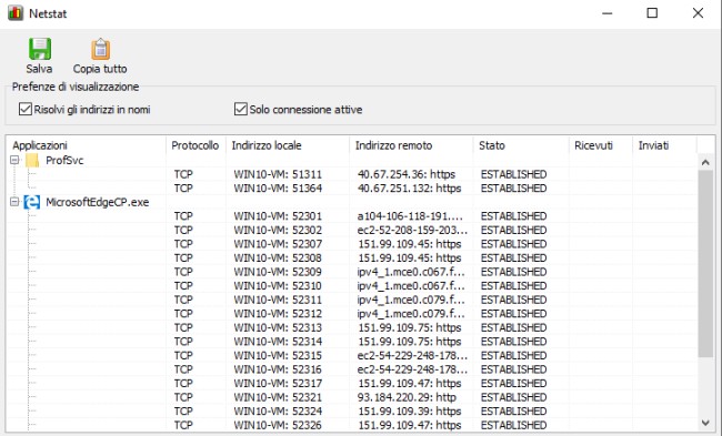 Stabilire quali programmi generano più traffico di rete in Windows