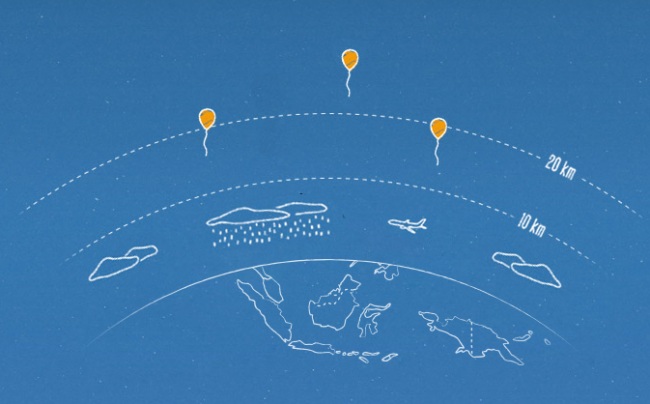 I palloni aerostatici di Project Loon coprono aree più vaste