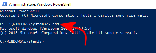 Prompt dei comandi: il tasto F7 consente di accedere alla cronologia