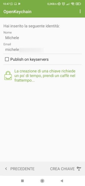 Inviare documenti importanti su WhatsApp e Telegram con OpenKeychain