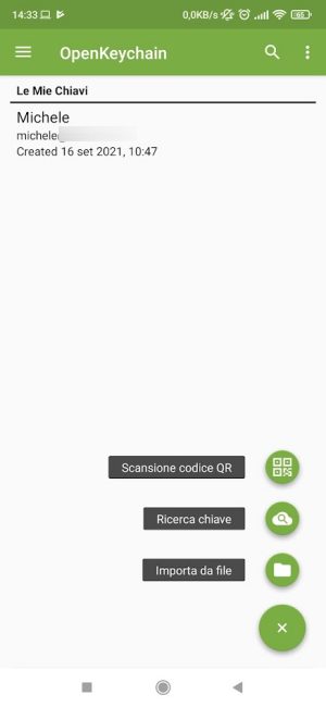 Inviare documenti importanti su WhatsApp e Telegram con OpenKeychain