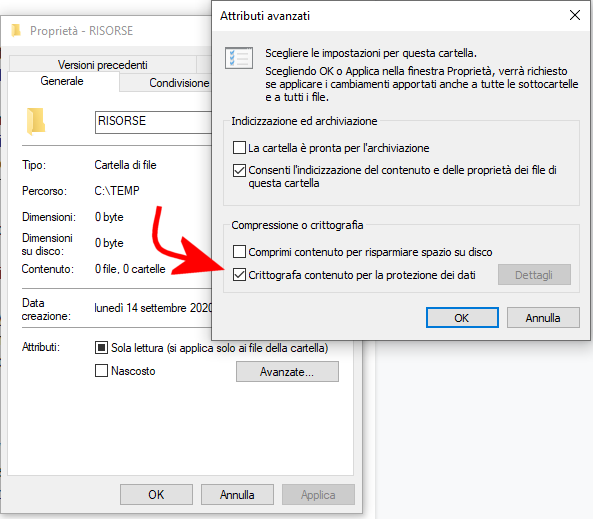 Come proteggere file con EFS in Windows