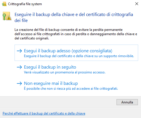 Come proteggere file con EFS in Windows