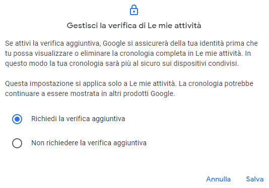 Come proteggere la cronologia di Google con una password