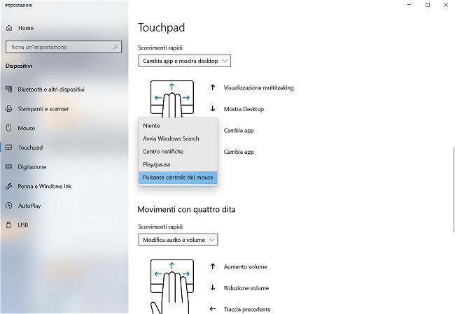 Pulsante centrale del mouse: come inventarselo con il touchpad
