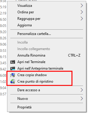Windows 10 e 11: creare punti di ripristino e copie shadow dal menu contestuale