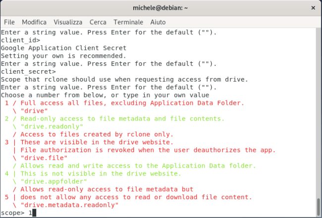 rclone e backup su Google Drive
