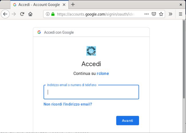rclone e backup su Google Drive