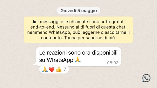 Reazioni WhatsApp: cosa sono e come si usano
