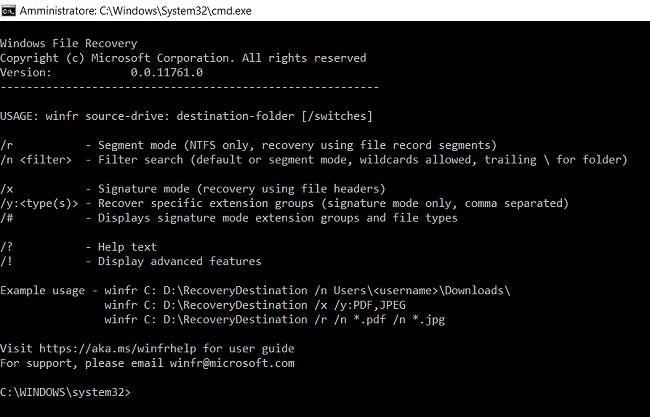 Recuperare file cancellati: come fare con il nuovo Microsoft Windows File Recovery