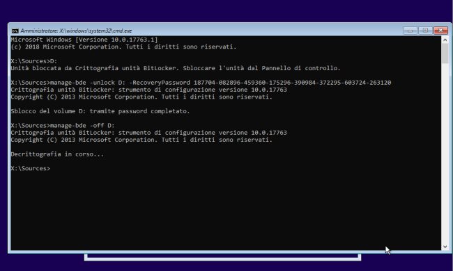 Recuperare file da un'unità crittografata con Bitlocker