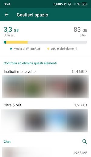 Come recuperare spazio sullo smartphone con WhatsApp