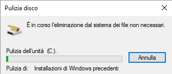 Recuperare spazio in Windows 10 dopo l'aggiornamento Fall Update