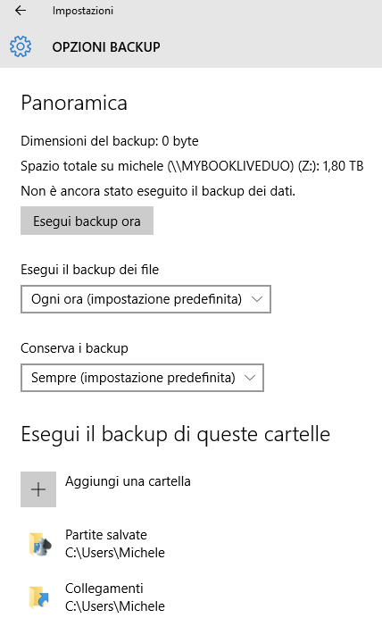 Recupero file in Windows 10 con Cronologia file