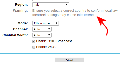 Router region, differenze tra le impostazioni regionali