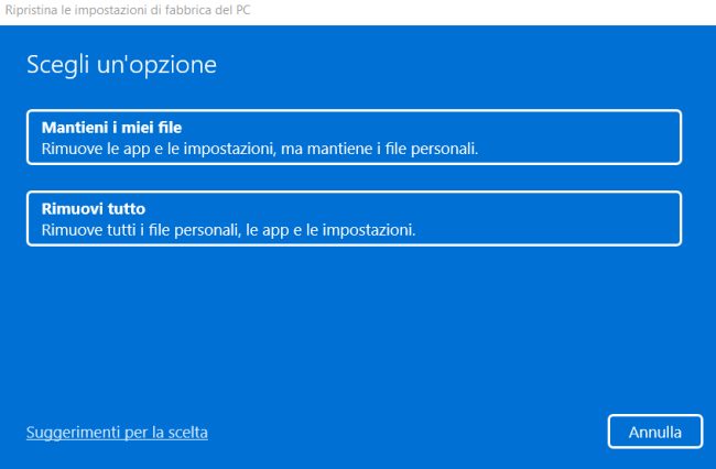 Windows 10 e 11: il ripristino delle impostazioni di fabbrica non elimina più i dati personali