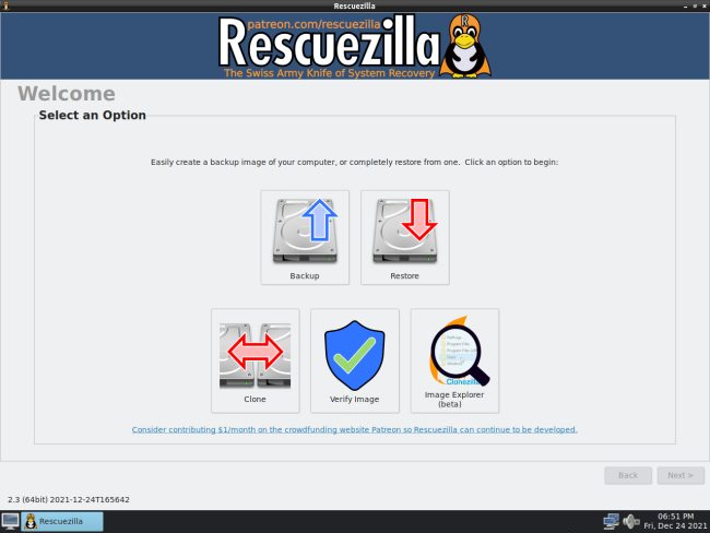 Backup, ripristino e clonazione con Rescuezilla
