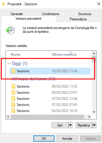 Ripristinare le schede aperte in Chrome