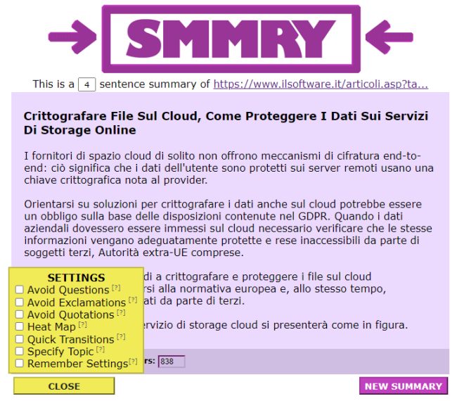 Riassunto online: gli strumenti per sintetizzare testi e pagine Web