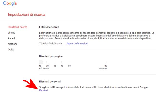 I risultati della ricerca Google vengono personalizzati: perché?