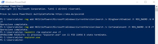 Ricerca di Windows 10 completamente bianca: nessun risultato