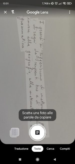 Riconoscimento del testo scritto a mano da smartphone e PC