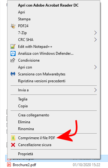 Ridurre PDF in modo semplice dal menu contestuale di Windows