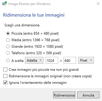 Ridurre dimensioni foto, come fare