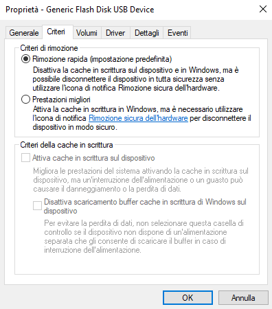 Windows 10, Microsoft ripristina la rimozione rapida per le unità USB